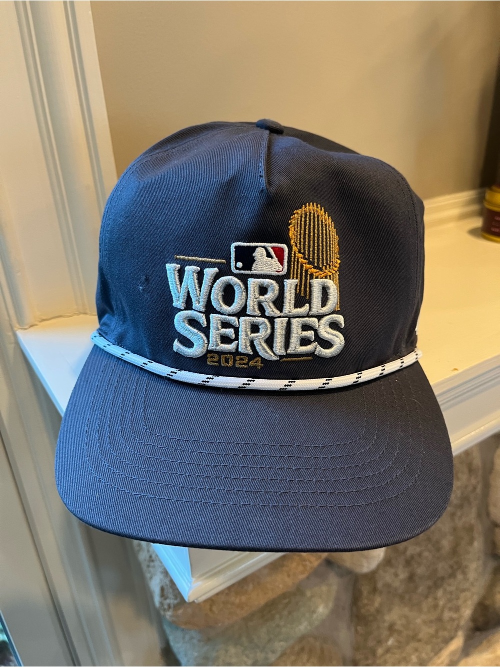 New York Yankees MLB Navy Blue World Series 2024 Rope-Accent Cap